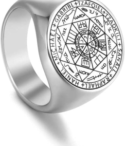 Anello sigillo di Salomone (CONSACRATO DA ADAM GREEN) dei 7 Arcangeli misura 10